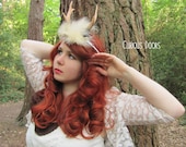 Feathery non-taxidermy deer antler crown - game of thrones, fantasy, LARP, cosplay