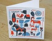 Scandinavian inspired, blank greeting card