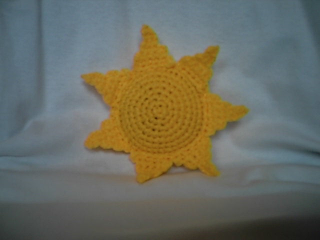 Cat Toy Yellow Crocheted Catnip Sun