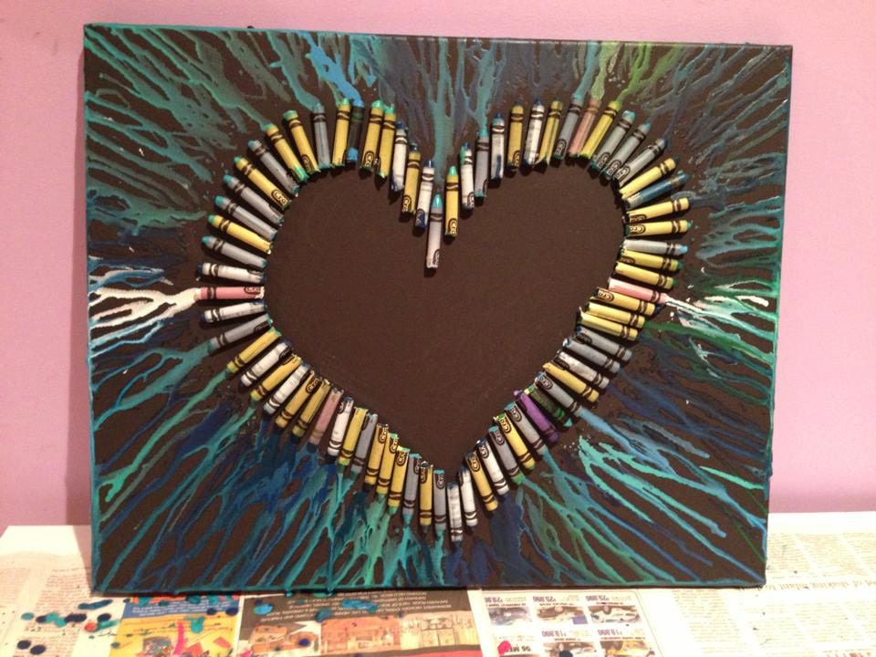 Melted Crayon Art Heart CUSTOMIZED