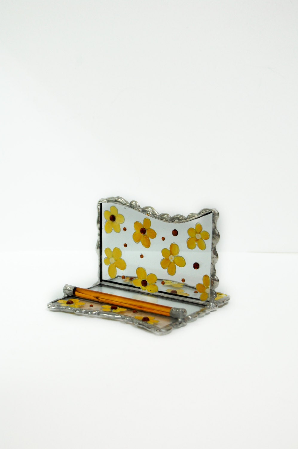 Stained Glass iPhone Stand Smartphone Stand Docking Station Hand Painting on Glass Summer Design