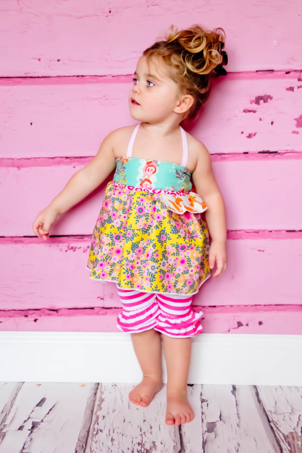 Pink Parfait Shorties - Smaller Sizes - Pink and White Stripe Knit Jersey Shorts Baby Toddler Girls