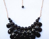 cute black resin necklace, fashion handmade bib Necklace/glitter Statement Bubble choker,bridesmaid gifts,unique Beaded  Jewelry torque