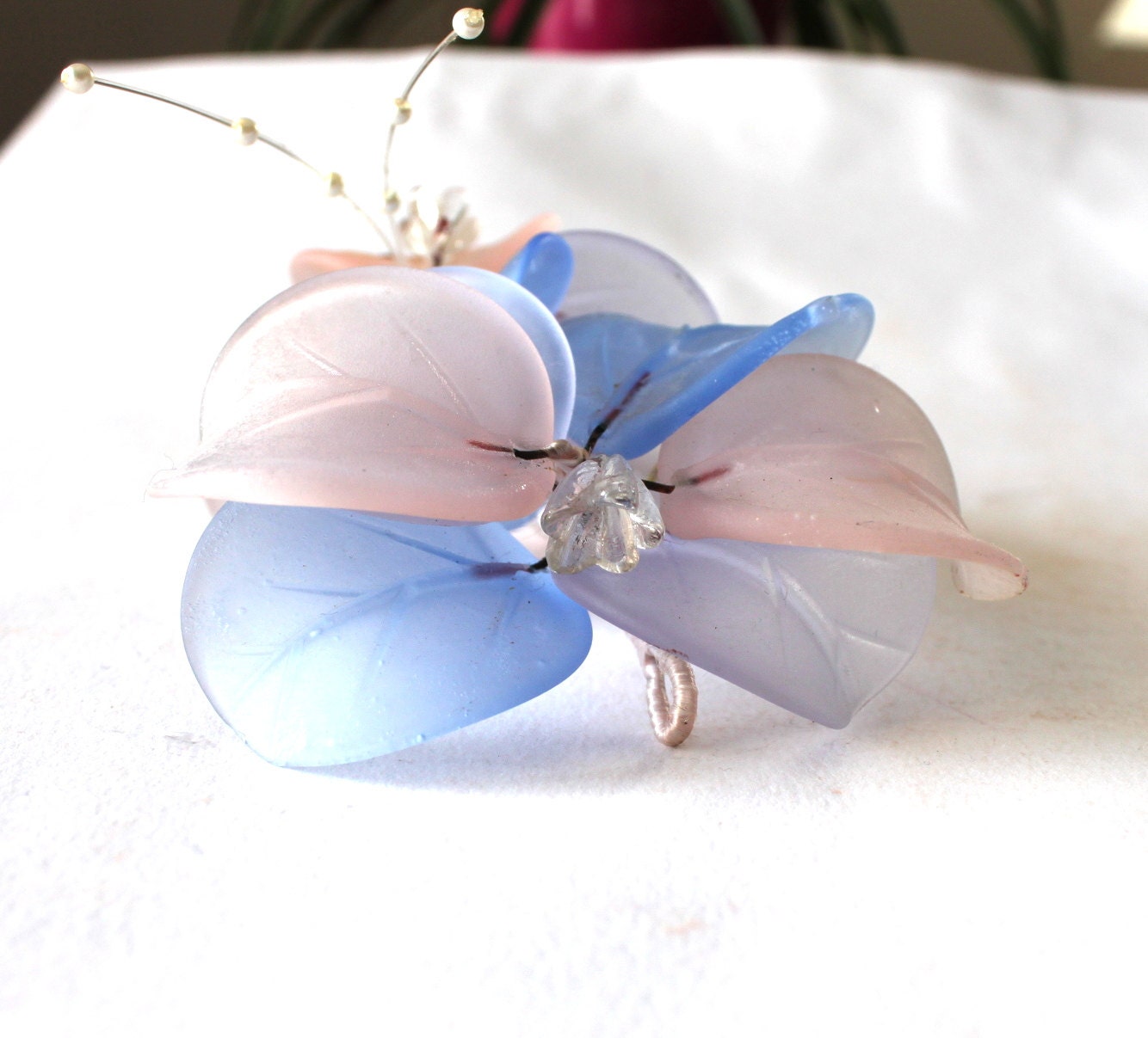 murano glass art, pink, blue, wall decor, home decor, italian glass