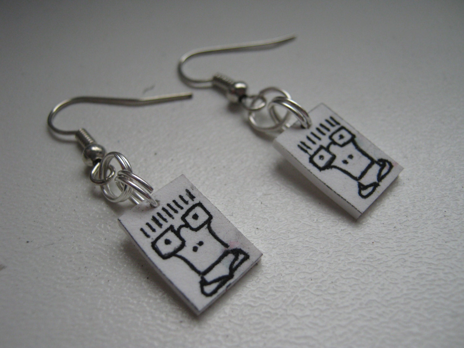 Descendents 'Milo' Dangle Earrings, Handmade & Illustrated