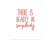 INSTANT DOWNLOAD Printable Typography Print, There is Beauty in Simplicity Quote, Quote Art, Wall Decor, Home Decor, Housewarming Gift