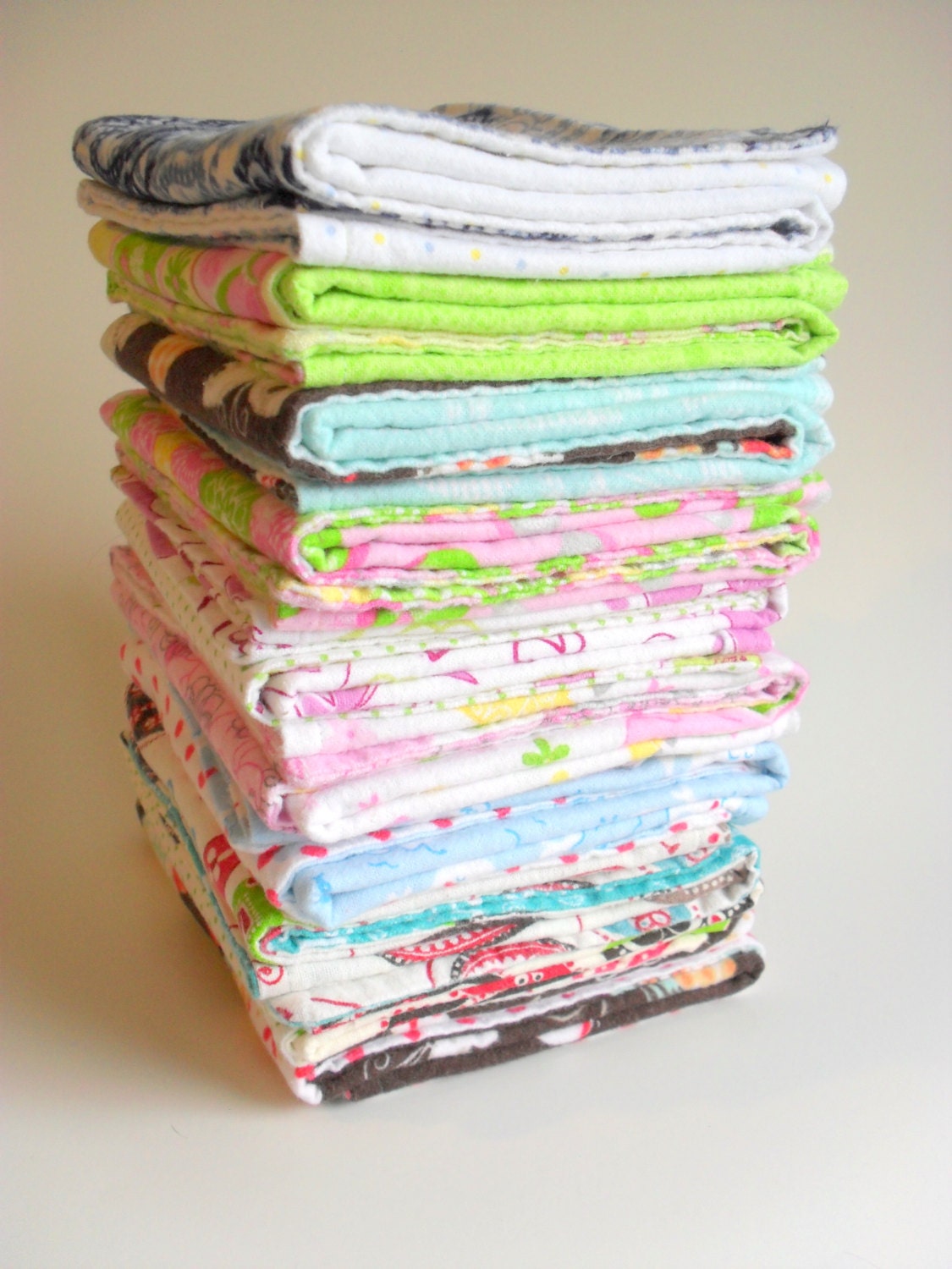 burp cloths changing pads cotton flannel Super Stack 10 pieces boy girl nursery