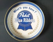 Vintage PBR Pabst Blue Ribbon metal serving tray - What'll You Have