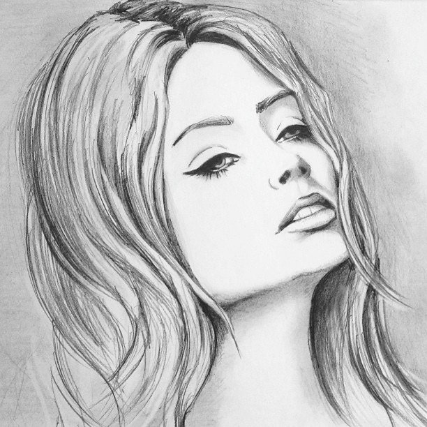 Art Print of my portrait in pencil of a young woman inspired by Laura Whitmore