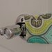 Door Latch Cover - REVERSIBLE - Yellow/Teal Pattern and Teal/White Pattern