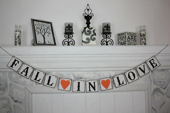 FALL IN LOVE Banner - Wedding Banner -Engaged Banner-Wedding sign-Photo Prop