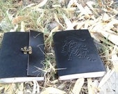 Leather journal sunsign LEO handmade paper sheets leather notebook leather writing book