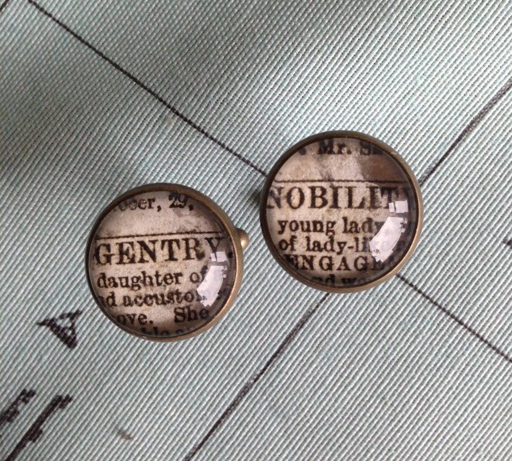 Gentry and nobility newsprint cufflinks