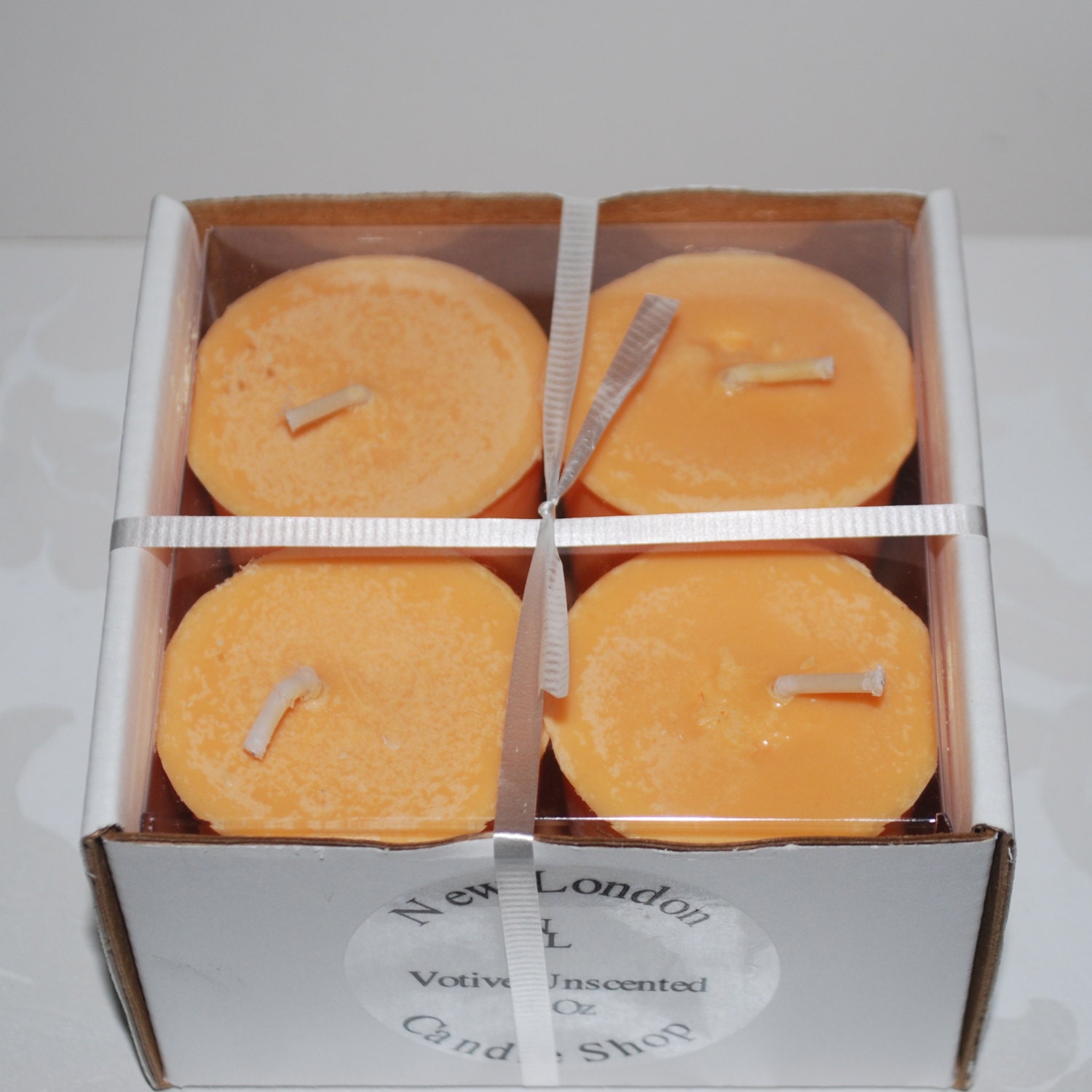 Votive Light Orange Soy Wax. 4 pieces Unscented