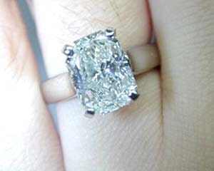 Engagement Ring 4ct Cushion Cut Diamond Ring Solitaire 18kt White Gold Fine Jewelry Blueriver47 with Etsy