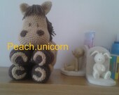 Amigurumi Crochet Animal Cushion, Harry the Horse Pillow Crochet Pattern for Beginner, Nursery Decoration