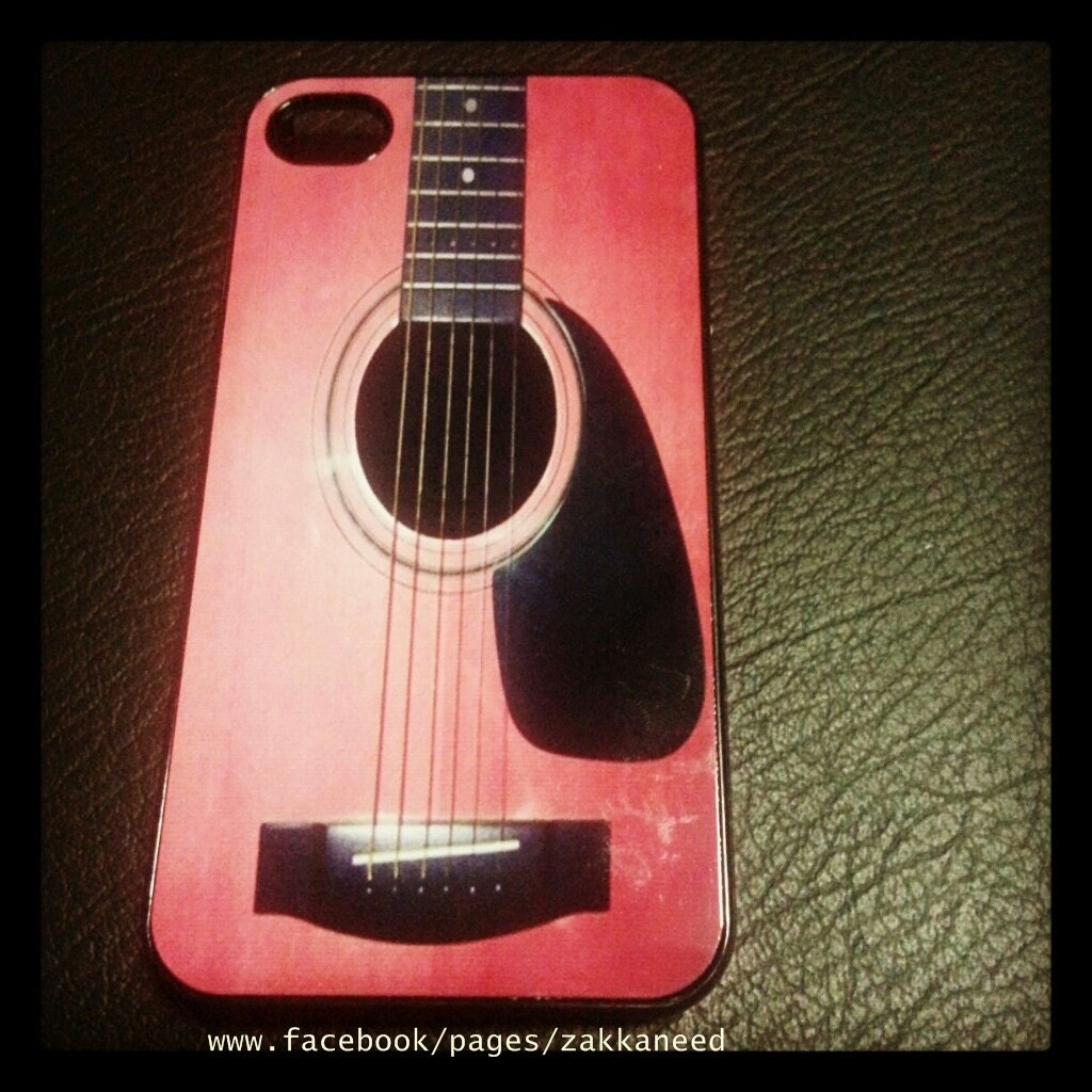 Iphone 5 cover Case,Classic Pink Wood Guitar, Hard Shell Plastic for, Adorable, case cover for iphone, Style Retro, Classic