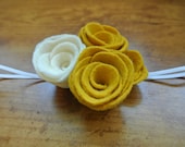 Cream and Mustard Flower Rosette Headband - Infant and Child Sizes
