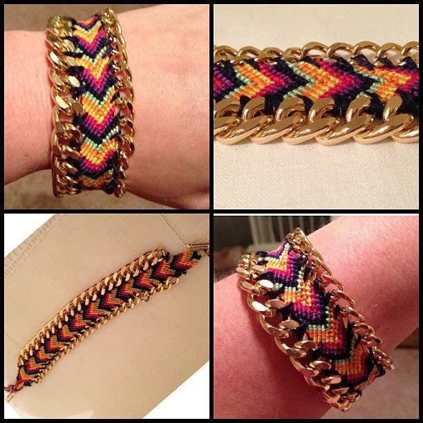 Gold Chain Friendship Bracelet- Chevron