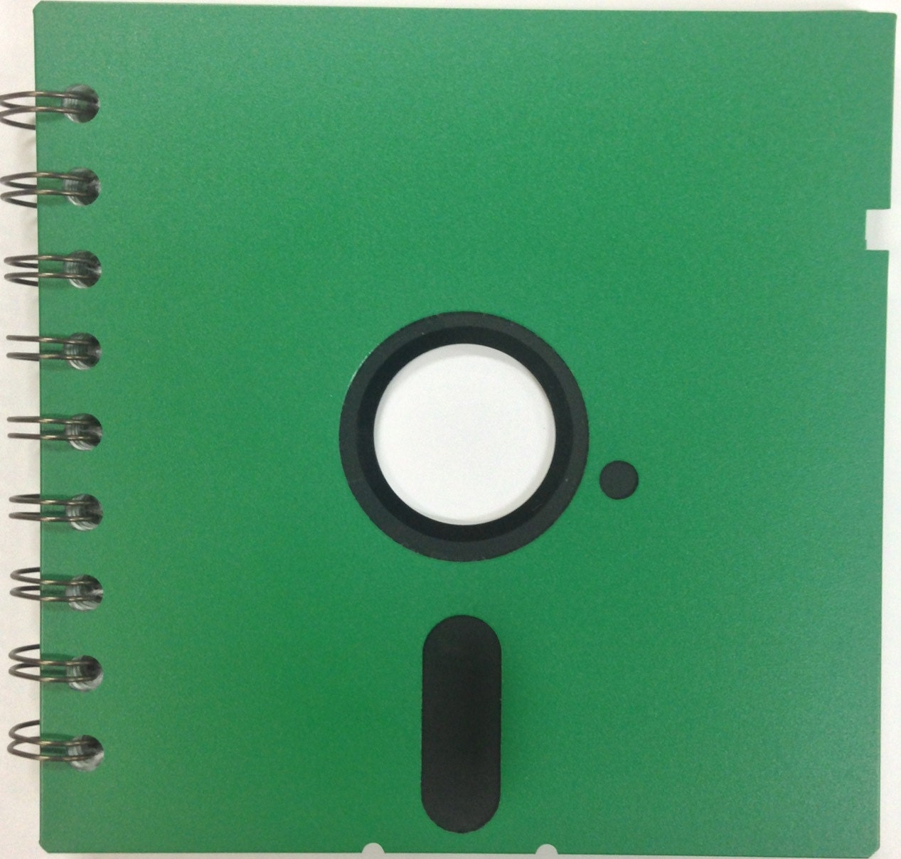 5.25" Floppy Disk notebook GREEN binder - Computer Geek Nerd Retro Gaming