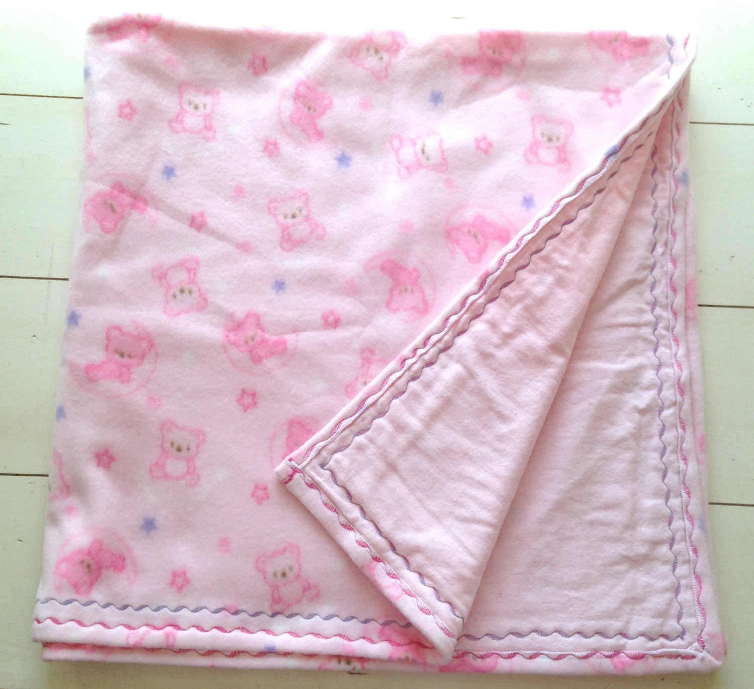 Pink Teddy Bare Fleece Baby Blanket