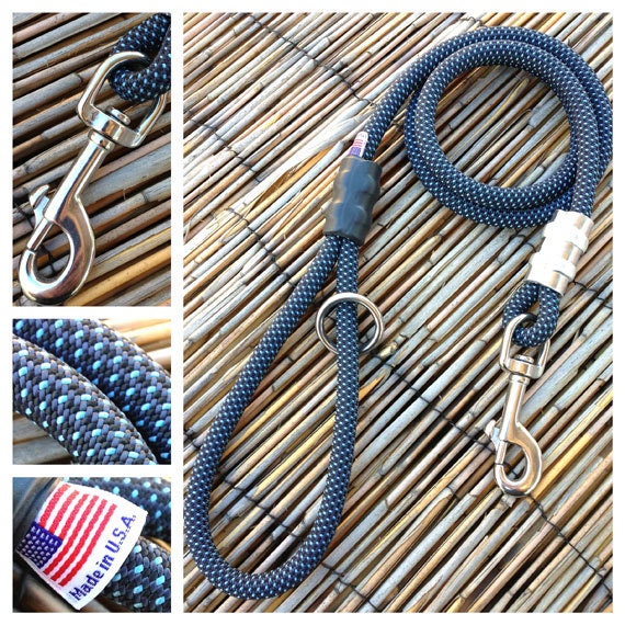 Pacific Blue Climbing Rope Dog Leash Made in USA by MyDogsCool