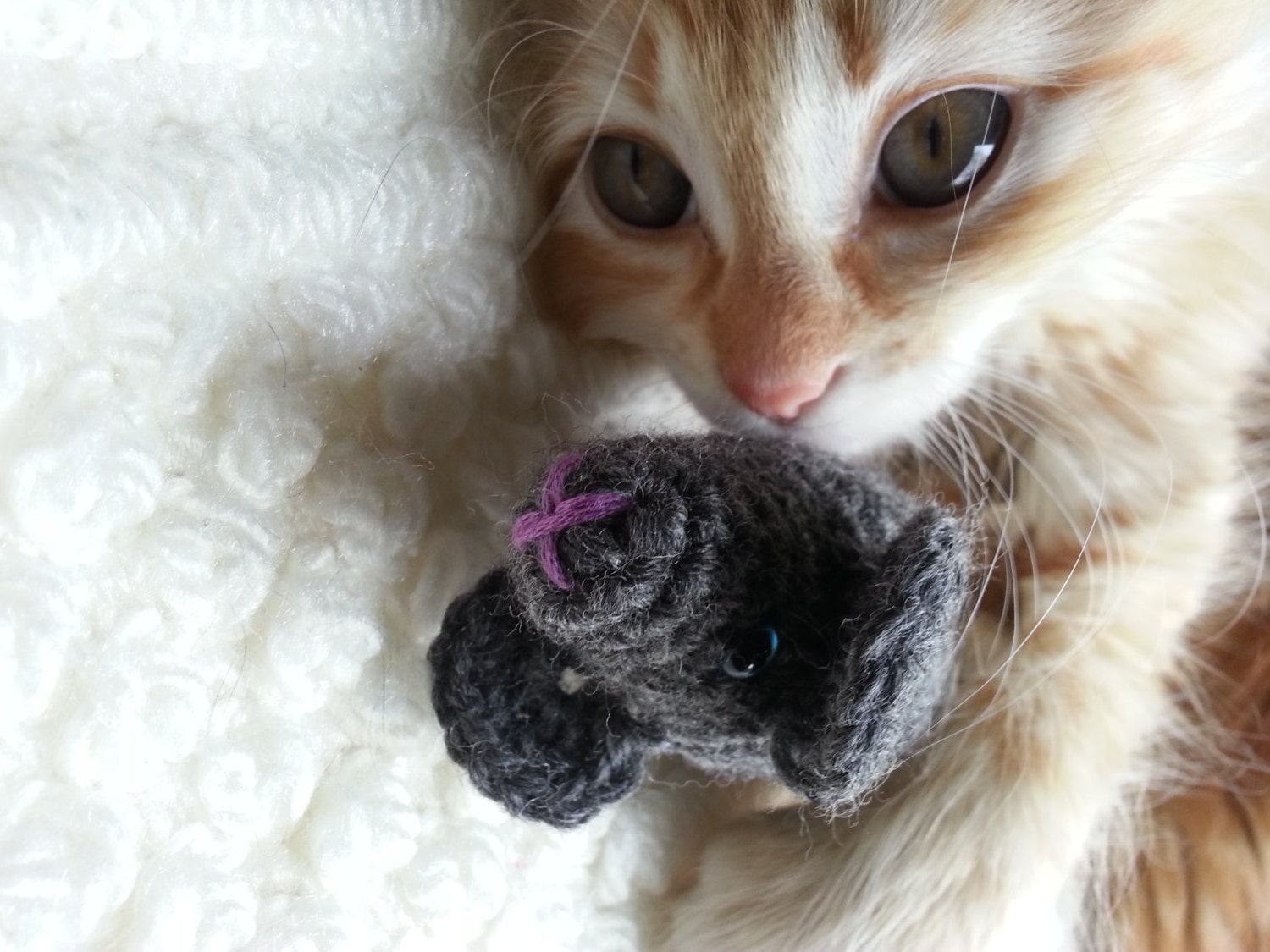 1 Handmade Crocheted Catnip Cat Toy Mouse