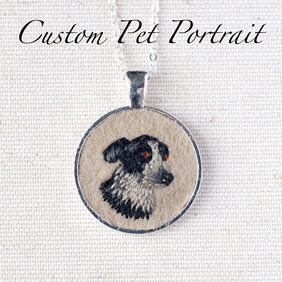 Custom Pet Portrait Necklace - Dog - Cat - Keepsake Pendant