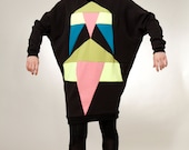 press yr luck.. cry yr eyes, oversized crew sweatshirt: ice cream cone cylendral 3XL