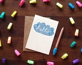 Card: Hello Cloud (blue and white)