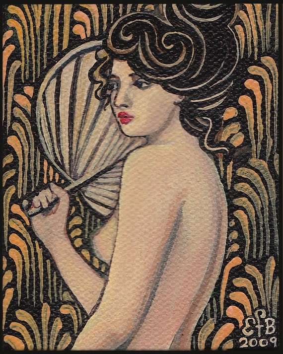 Onyx Goddess - Art Nouveau Goddess  8x10 Print