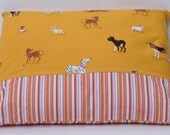 Dog Play Pillow Case- Heather Ross Lightning Bugs Golden Playground Dog Park Travel Pillow