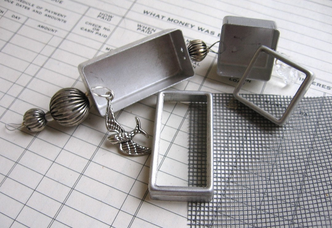Steampunk watch parts tin box mini shrine assemblage supply kit