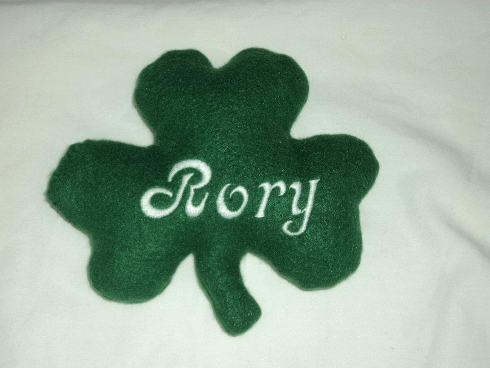 Personalized Clover/ Shamrock dog squeak toy for St. Patrick's day