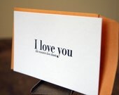 I love you... like monsters love closets: Letterpress Flat Card & Envelope (1ct)