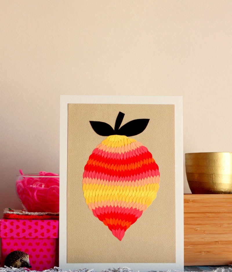 Dressed Fruit N-3. Original Collage Illustration