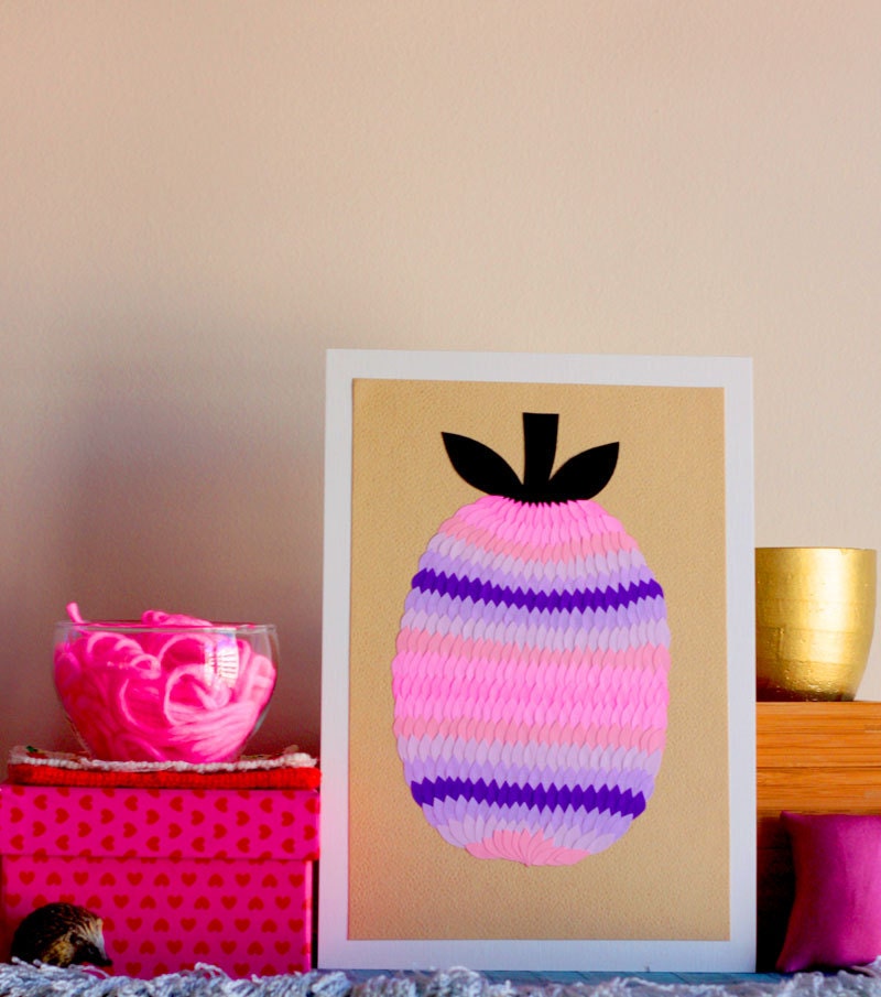 Dressed Fruit N-4. Original Collage Illustration