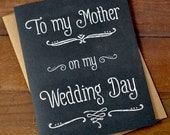 To My Mother On My Wedding Day - Wedding Day Card for Mom - Mother of the Bride Card