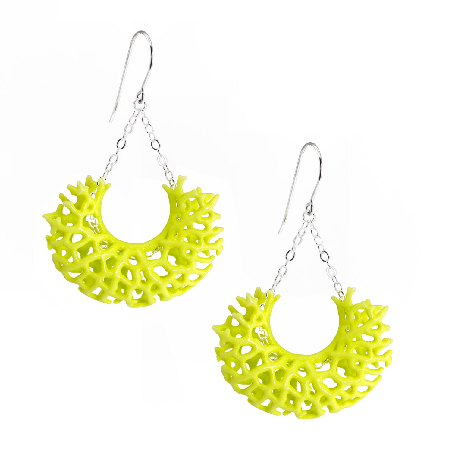 Vessel Earrings - neon yellow