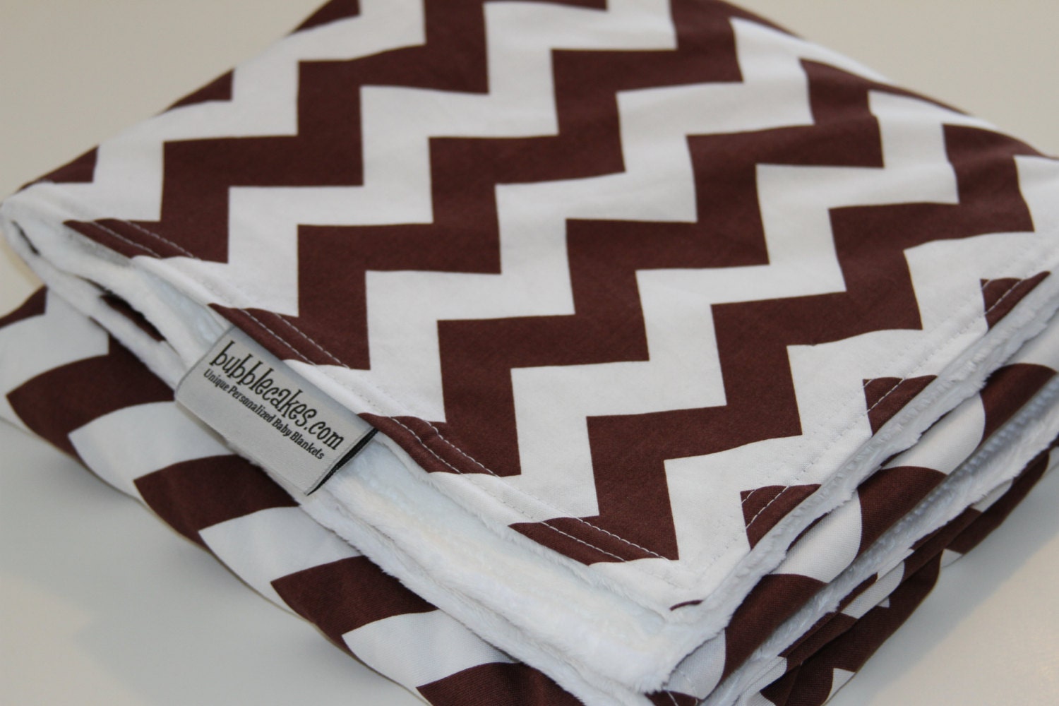 Brown Chevron Baby Blanket- Baby Blanket - Chevron Baby Blanket - Zig Zag - Minky Blanket - Unisex Baby Gift - Large 40x30
