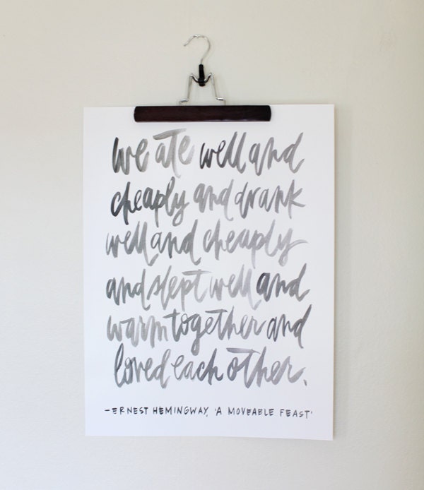 18"x24" poster size ernest hemingway print