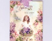 Violets Tag - Vintage Style - French Style - Party Favors -  Bridal Shower - Birthday Party Favors
