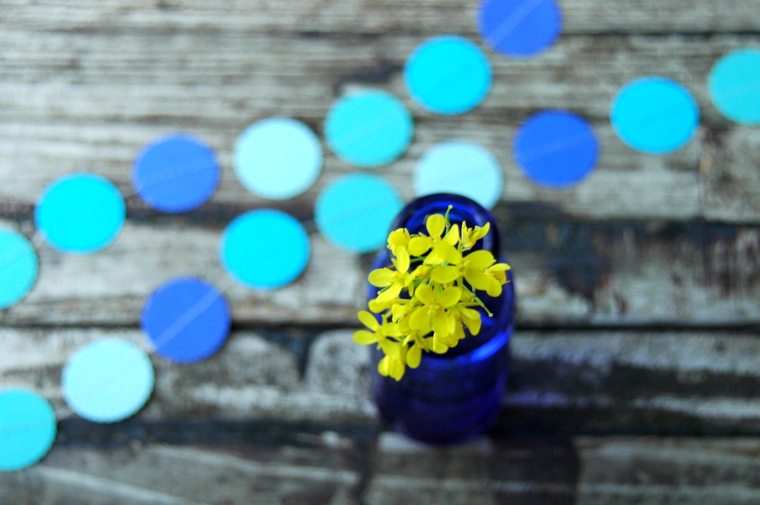 Blue Wedding Garland . 10 ft Paper Garland . Teal Aqua Blue . Bridal Shower / Baby Shower Decorations
