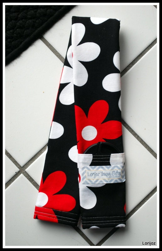 Floral DSLR Camera Strap Cover with Lens Cap Pocket