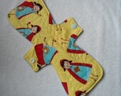 10 inch Red Riding Hood  Cloth Menstrual Pad -- CottonTopped Mama Pad - average to moderate flow