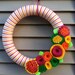 Summer Wreath - Spring Wreath - Pink, Orange, Yellow, and Green Yarn Wreath with Felt Flowers - great for Summer - Felt Flower Wreath