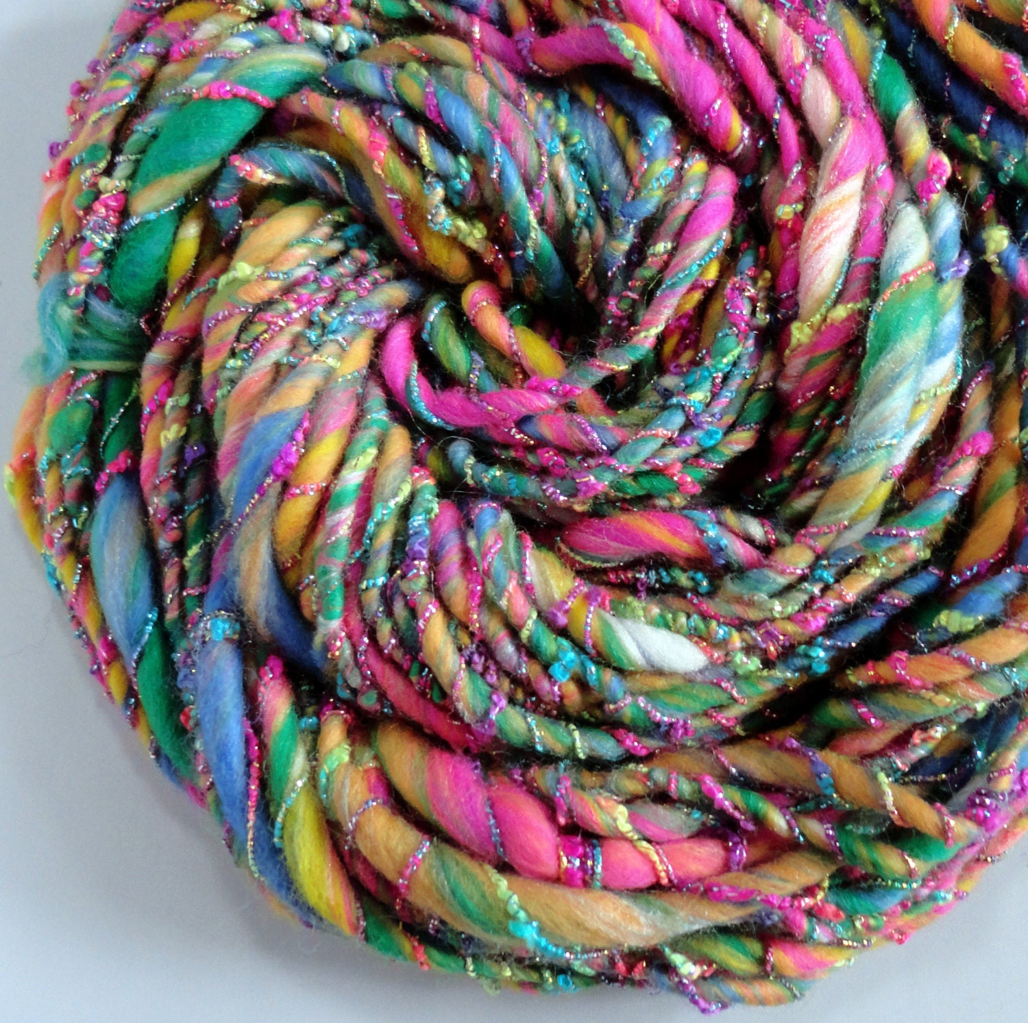 Handspun Yarn 70 Yards Textured Art Yarn