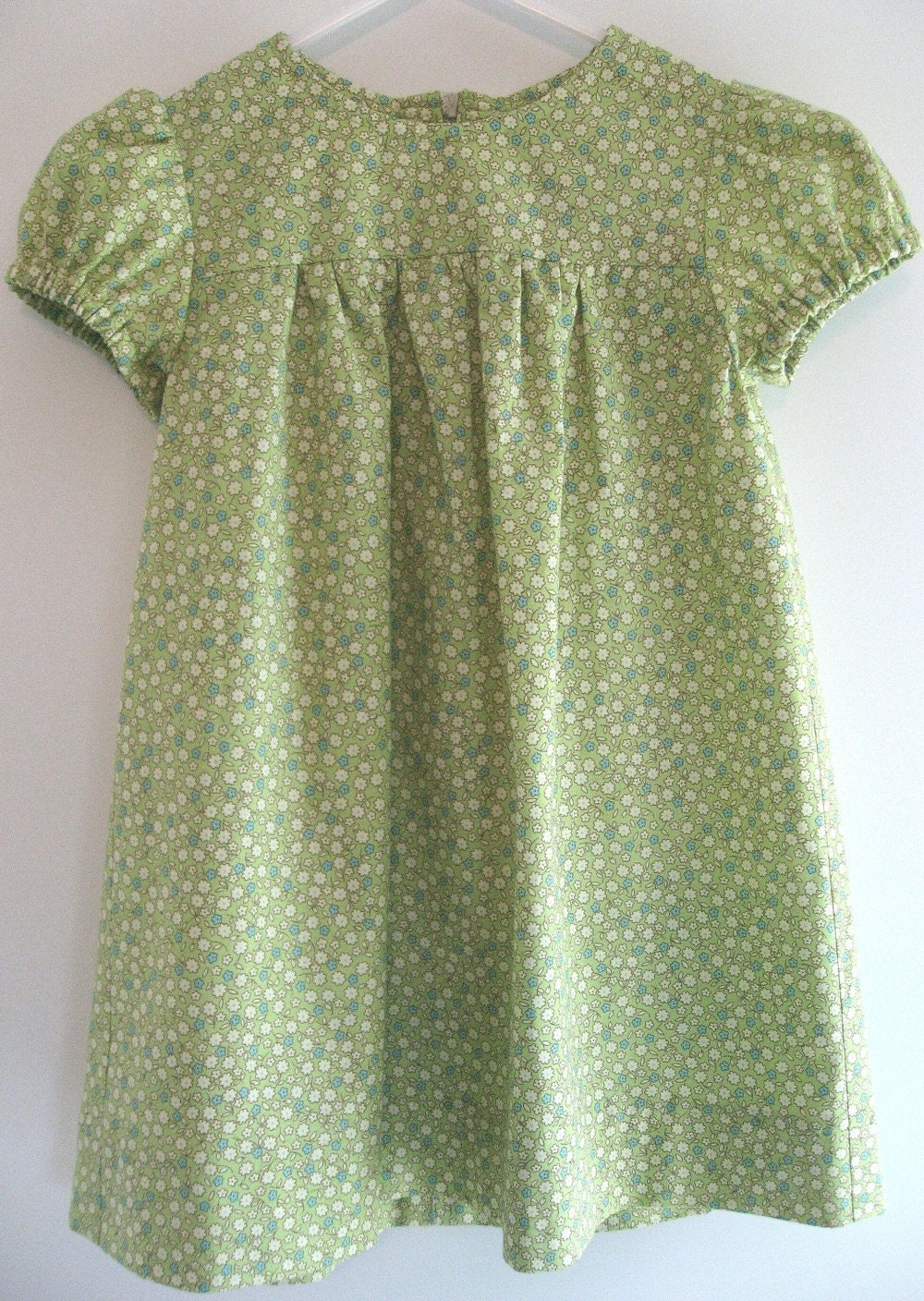 SIMPLY MODEST, Girl Dress, Size 2T, Mennonite Style, Lime Green Floral