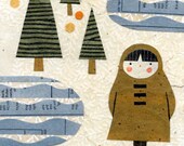 Girl With Pines and Lakes