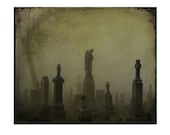 Gothic Image, Thick Fog, Dark Art, Halloween Image, Stone Angel - Gothic Fog